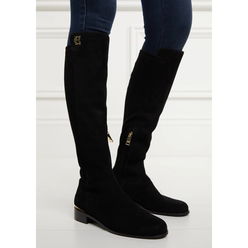 Holland Cooper Albany Knee Boot - Black Suede-4